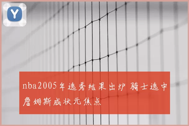 nba2005年选秀结果出炉 骑士选中詹姆斯成状元焦点